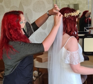 wood norton wedding hair